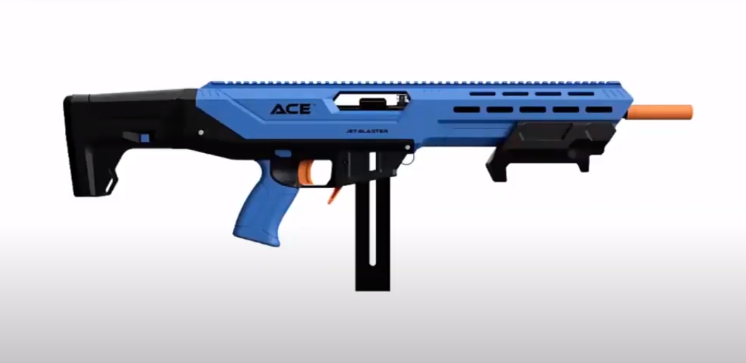 NerfNews_jp's tweet photo. 【雑談】#JETBLASTER ACE
Xzeus2とCEDAの良いとこだけ集めたロングショットの次世代機。2色展開、2ピン抜いたら内部アクセス可能、ストックは伸縮可能タイプ、上部20㎜レール、サイドはなんとかって仕様のやつ(おい)。予約受付が待ち遠しい限り。#NERF #ナーフ https://t.co/HtyImVISFu
