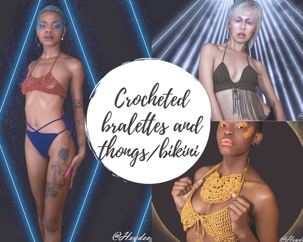 WithHerHandsSA's tweet photo. The most alluring thing a woman can have is confidence.

Feel confident and sexy in a custom made bralette and thong or bikini🔥

DM to place your order.
Bralette: From R150
Thong/bikini: From 150

#crochet #bralette #beautiful #Summer2020 #makeup #photography #modeling #FeelGood https://t.co/Nc8dWD5gCl