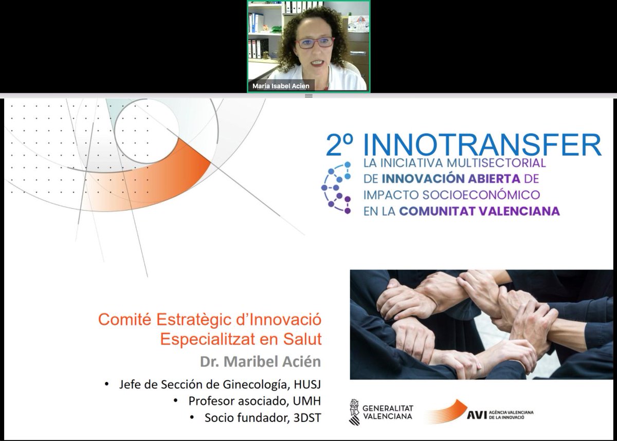 Parque Científico UMH (@pcientificoumh) on Twitter photo #InnotransferSalud | Maribel Acién, profesora <a href="/UniversidadMH/">UMH</a>, responsable de la Unidad de Reproducción del servicio de Ginecología del <a href="/GVAsaludstjoan/">GVASalud SantJoanAlacant</a> y cofundadora de la spin-off <a href="/3DSurgTech/">3D Surgical Technologies</a> nos habla sobre "Retos del sector Salud de la <a href="/GVAavi/">IVACE+i Innovación</a>". 🤝🎯
#Innotransfer #Innovación #InnotransferSalud | Maribel Acién, profesora <a href="/UniversidadMH/">UMH</a>, responsable de la Unidad de Reproducción del servicio de Ginecología del <a href="/GVAsaludstjoan/">GVASalud SantJoanAlacant</a> y cofundadora de la spin-off <a href="/3DSurgTech/">3D Surgical Technologies</a> nos habla sobre "Retos del sector Salud de la <a href="/GVAavi/">IVACE+i Innovación</a>". 🤝🎯
#Innotransfer #Innovación