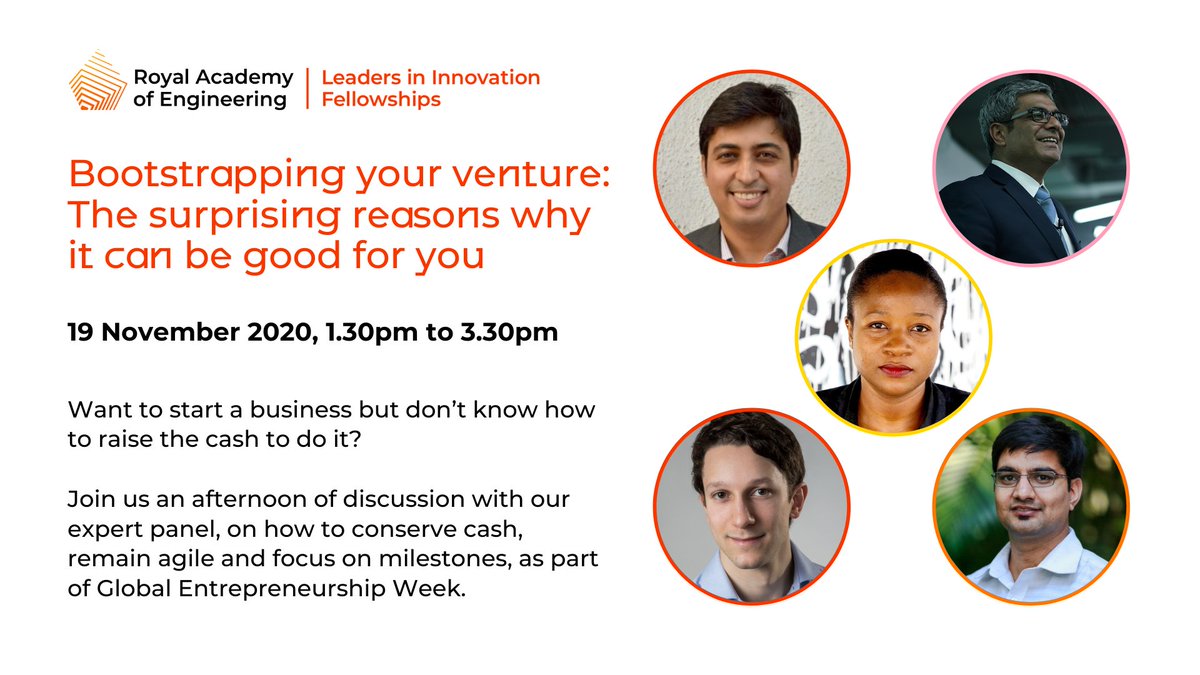 RAEngGlobal's tweet photo. Just two days left to register! Looking to start your own business but are currently lacking the confidence and cash to do so? Learn from the experiences of our diverse panel of  entrepreneurs. Information on the speakers in the thread👇. Register here: https://t.co/7unDblI2eJ https://t.co/1HFatSUeh9