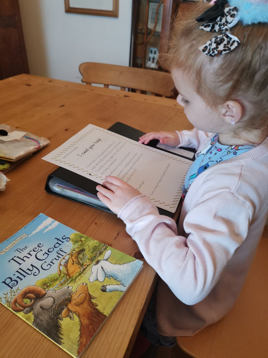 ProjectsJess's tweet photo. Today Margot Rose carried on with her hungry caterpillar work by creating a shopping list. She also read the Billy Goats Gruff and completed some more Maths work @NormantonAS https://t.co/vYJD5QW7sw