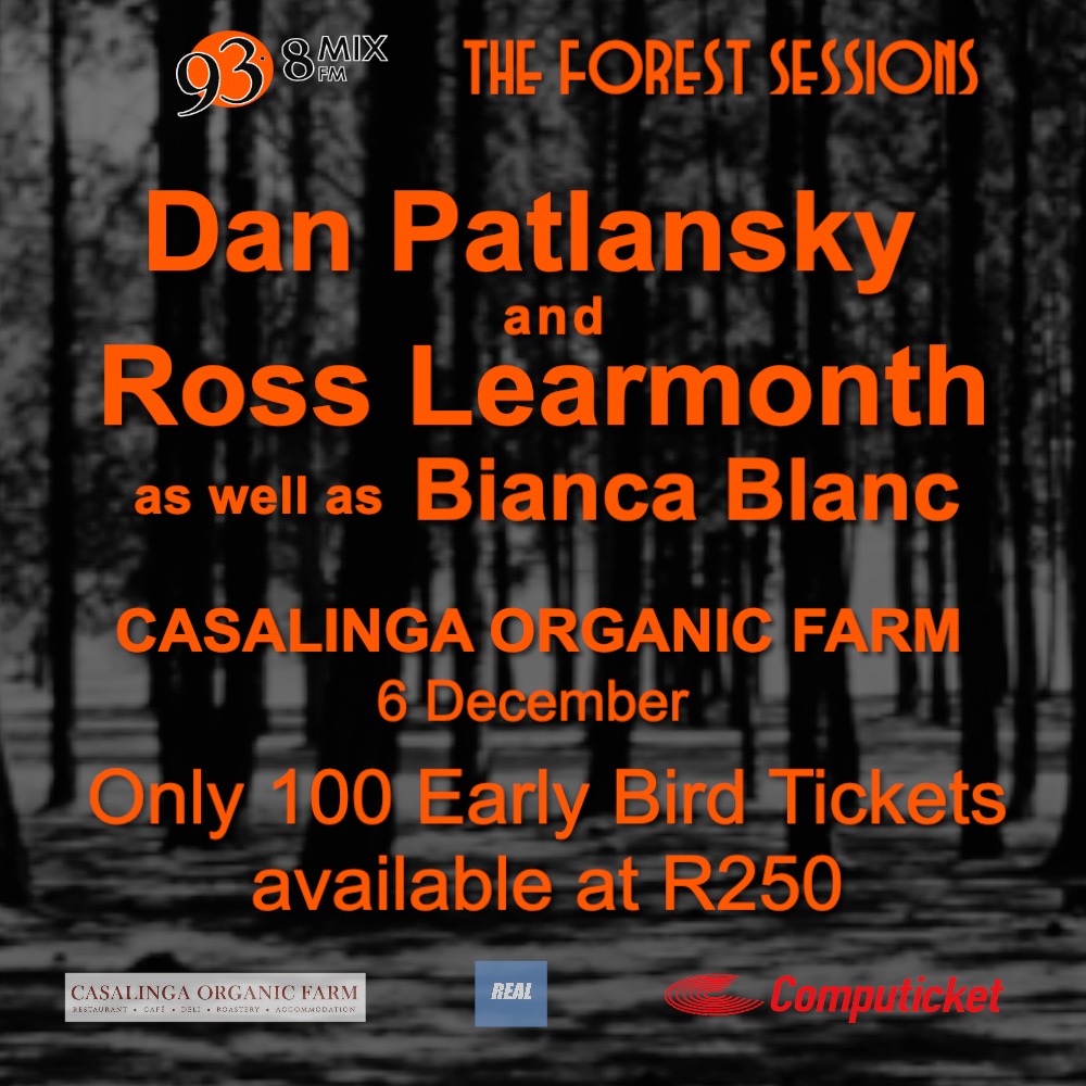 Real Concerts (@realconcerts) on Twitter photo **Early Bird Tickets**
Only 100 tickets available
Get your tickets through <a href="/Computicket/">Computicket</a>
๐ซ Ticket link bit.ly/2UvB06h
<a href="/Mix938FM/">Mix 93.8</a> <a href="/danpatlansky/">Dan Patlansky</a> <a href="/RossLearmonth/">Ross Learmonth</a> <a href="/BiancaBlanc/">Bianca Blanc</a> <a href="/Casalinga_SA/">Casalinga Organic Farm</a> **Early Bird Tickets**
Only 100 tickets available
Get your tickets through <a href="/Computicket/">Computicket</a>
๐ซ Ticket link bit.ly/2UvB06h
<a href="/Mix938FM/">Mix 93.8</a> <a href="/danpatlansky/">Dan Patlansky</a> <a href="/RossLearmonth/">Ross Learmonth</a> <a href="/BiancaBlanc/">Bianca Blanc</a> <a href="/Casalinga_SA/">Casalinga Organic Farm</a>