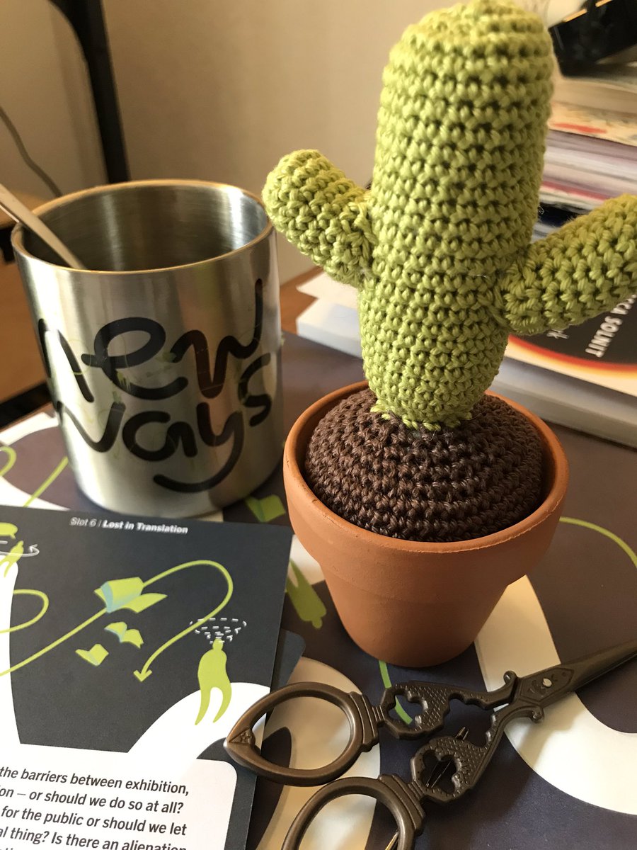 Finished! I love to crochet while listening to inspiring colleagues #newways2020.   Their stories are weaved into this cactus, and so reminding me of all of them whenever i look at it.