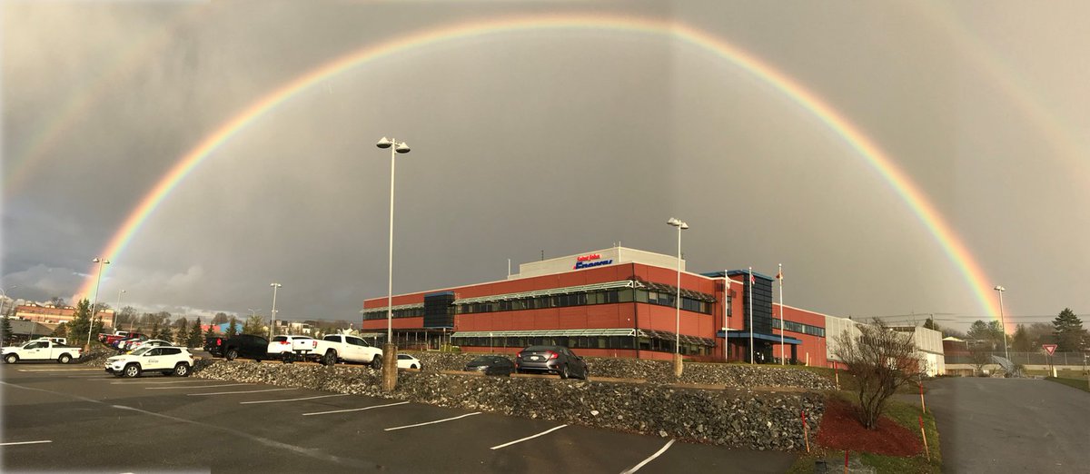 SJEnergy's tweet image. Lovely to see such a beautiful rainbow over Saint John yesterday, it&apos;s a timely reminder that we&apos;re all in this together as a community. There is beauty and hope after the rain #PoweringOurCommunity