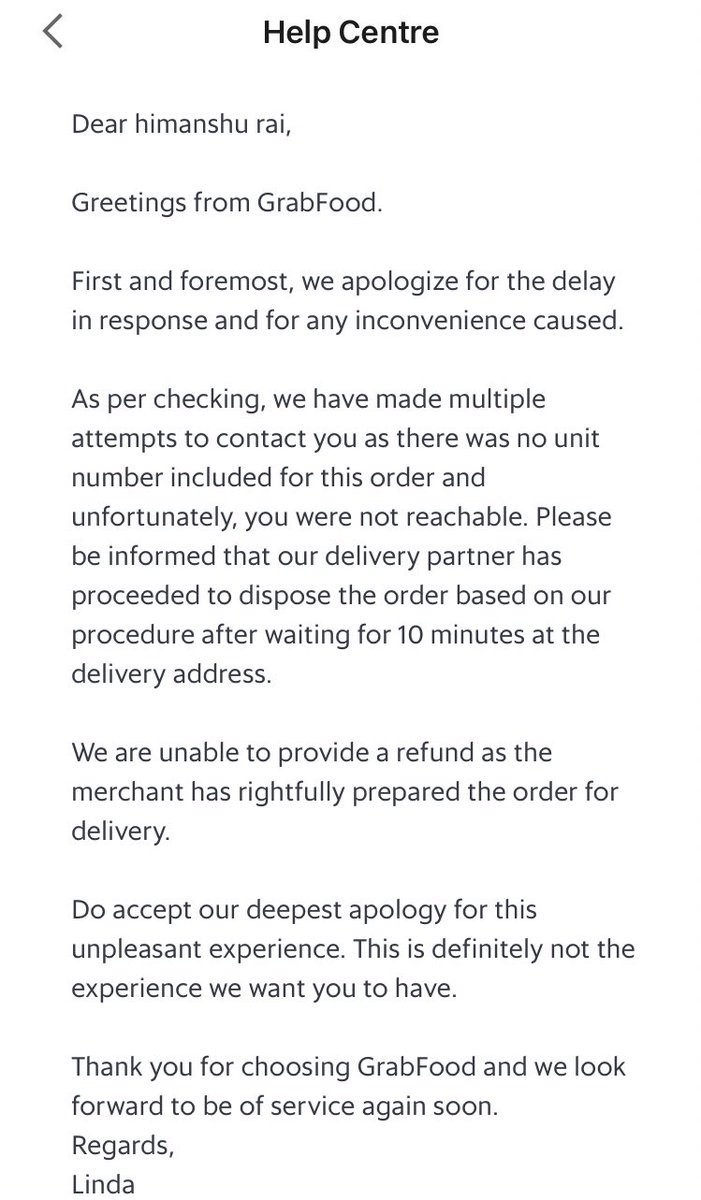 wolverineu's tweet photo. @GrabSG I am a platinum member and facing issues regarding a food order (see attached). I did not receive the order but have been charged. Have called atleast 5 times, every time a new excuse- once was told that food was delivered, another time it was disposed. Help resolve this. https://t.co/zMRANJTDjC