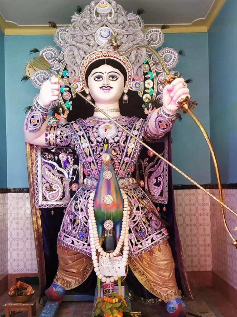 On left - Mahishgoth Kartikeya, Sonamukhi(Bankura). 450 years old. It was started by buffalo shephards.Elder Kartikeya & middle Kartikeya - both are 350+ years old.