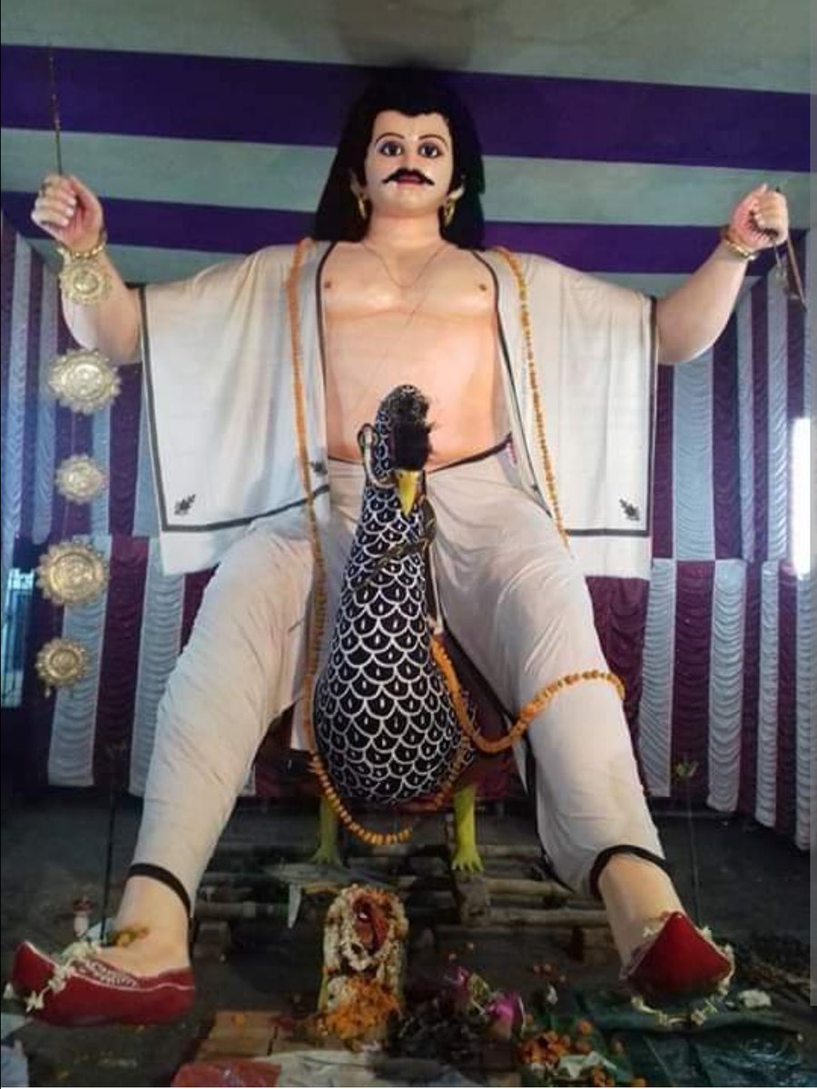 On left, "Big Kartikeya" of Halishahr(Kumarhatta), 250 years old.On right :- Kartikeya, nunpatti, Katwa(Bardhaman East), more than 300 years old.        Lorai Kartik, Golabagan (Chuchura, Hooghly), 169 years old.