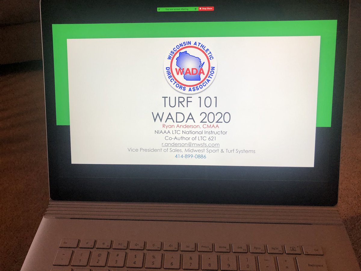 Anderson5Ryan's tweet photo. Thank you @WadaWisconsin for the fun virtual educational opportunity for the membership last week. I LOVE sharing tips and ideas to make designing and installing turf as easy as possible for schools.  I’ve learned so much in my role with @MWSTS1 that I want to share! #GoWADA https://t.co/J2kDA2G7TB