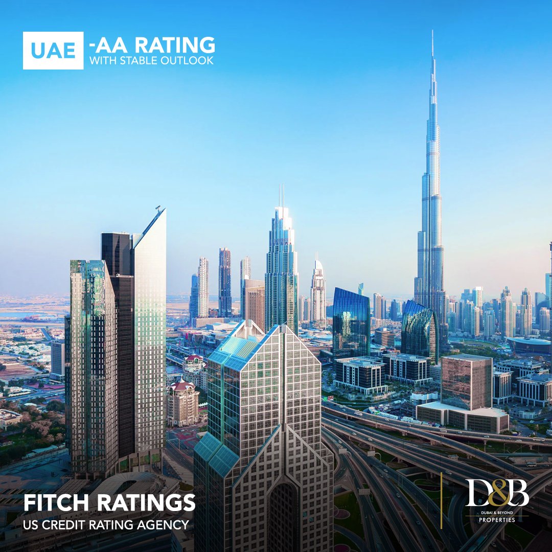 US credit rating agency Fitch Ratings has rated the federal government of the UAE at "-AA" with a "Stable Outlook," reflecting the creditworthiness of the federal government entities.  
#dandbdubai #mydubai #realestate #uae #investment #dubai #fitchrating #stableoutlook #usrating
