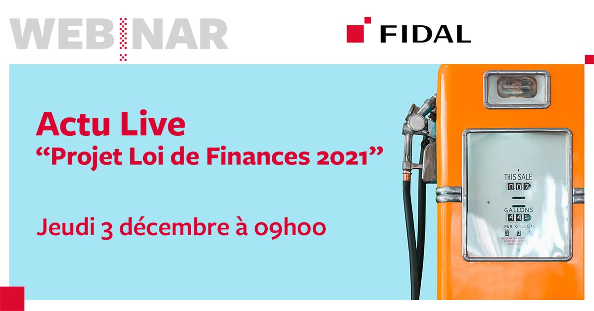 [#WEBINAR] 💻 - Jeudi 3 décembre 9h00 - Projet loi de finances 2021.
Notre équipe de fiscalistes vous dit tout ! 🔍
bit.ly/2IJkWf8
#webinar #loidefinances2021 #fiscalité #juridique