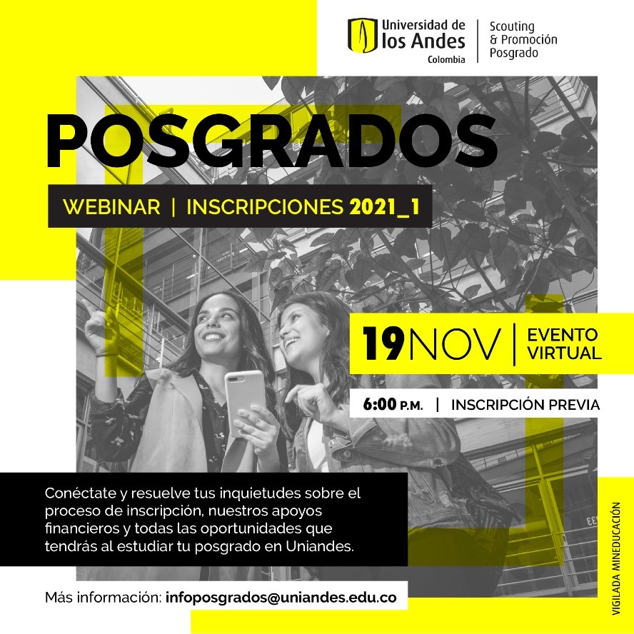 CiderUniandes's tweet photo. #ProgramasCider
Este 19 de noviembre: próxima reunión de información virtual sobre posgrados
https://t.co/5ygC9tN5H4 https://t.co/BdVFb7y0R8