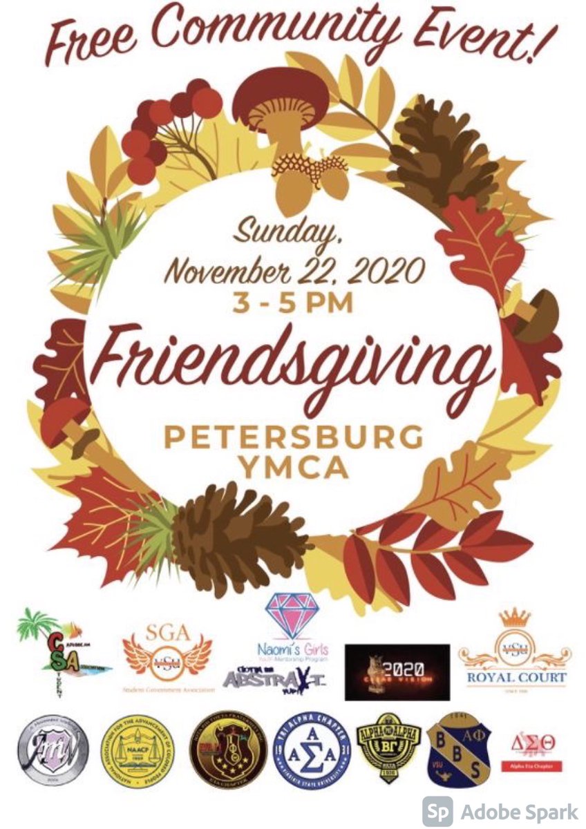 AMovmentWalking's tweet photo. “Let our hearts be full of both thanks and giving🤎” A Movement Walking 💜💙in partnership with The Virginia State University’s🧡💙, Student Organizations presents ‘Friendsgiving’ 🦃 Sunday, November 22nd 3-5pm https://t.co/YyuuP2oZ8q