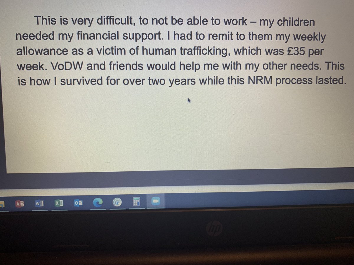 This worker shares her journey from escape to finding  @thevoiceofdws and  @Kalayaan and then being trapped in the National Referral Mechanism which denied her the right to work for years