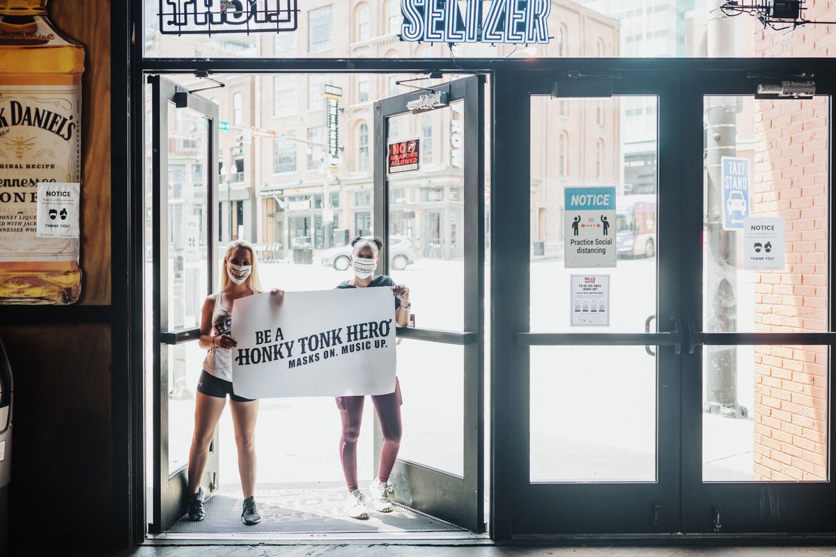 BroadwayHTH's tweet photo. Let’s kick COVID to the curb! 

Mask up, wash your hands, and practice social distancing. #BeAHonkyTonkHero https://t.co/rEEB60vWMN