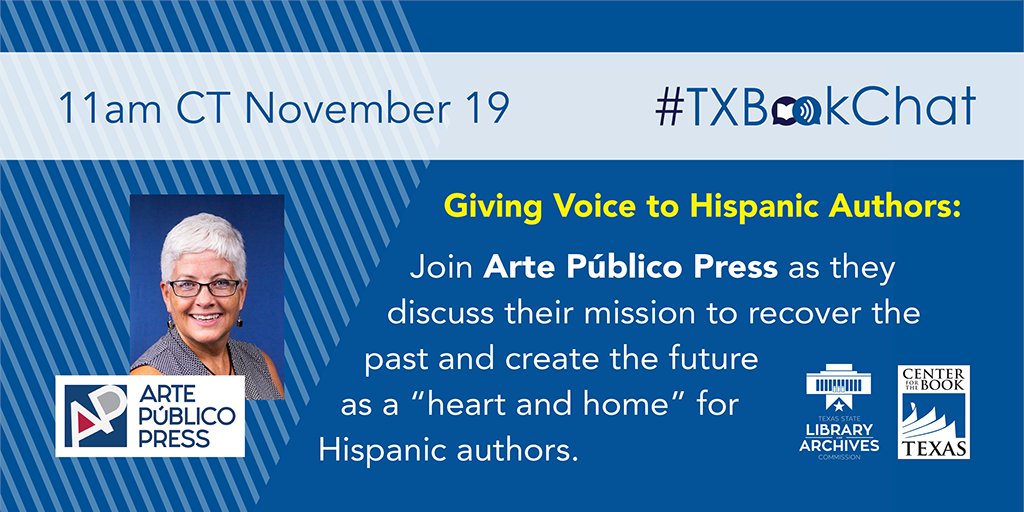 yartxla's tweet photo. Check out the latest news from TXLA: RT @artepublico: Join us this Thursday, Nov. 19, at 11 am CST for #TXBookChat with the @TSLAC #TexasCenterfortheBook #ReadYall #books #bookstagram #ownvoices #Latinx #Latinos
https://t.co/EUV3JFXGi3 https://t.co/uMmKmzlAza