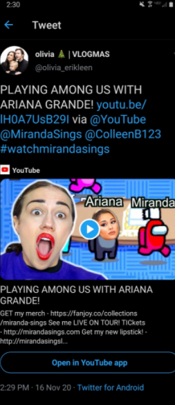 atwmylove's tweet photo. @ColleenB123 @MirandaSings I would be so so honored if I won this zoom with you. I will be sooo happy for whoever wins because thinking of someone else's dream come true is so amazing to me. We are all so lucky you're doing this and I love you so so much! #watchmirandasings https://t.co/18yTuw4SB8