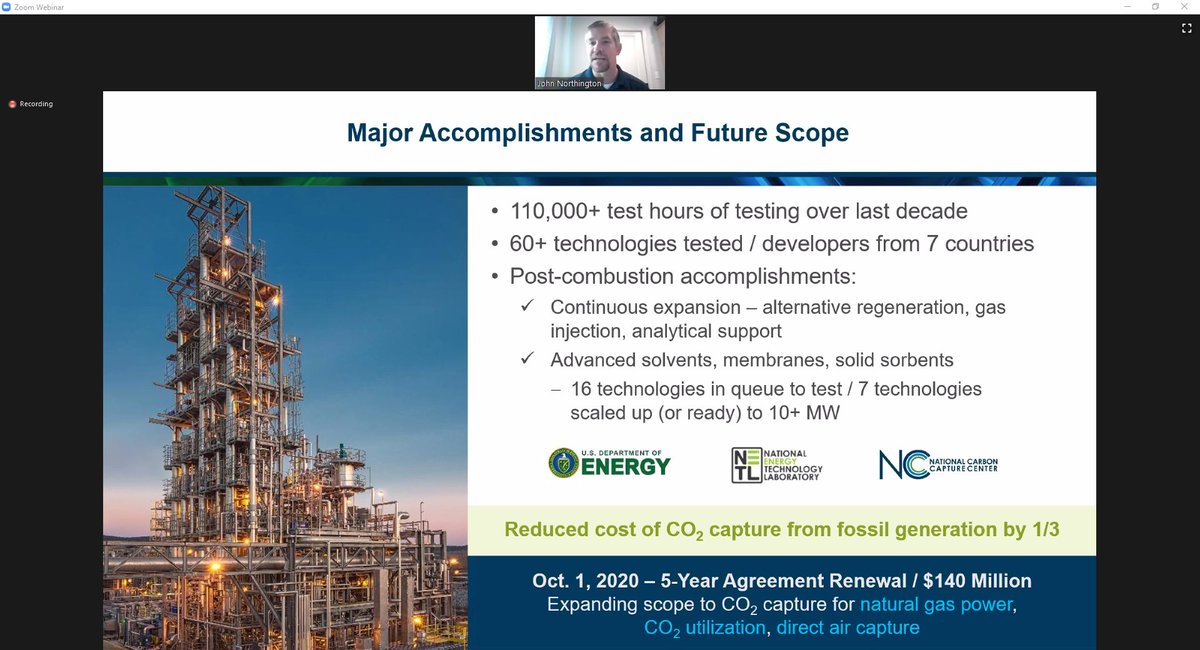 NCarbonCaptureC's tweet photo. Today at @AirandWaste's Virtual #MEGASymposium our director John Northington shared the latest on #carboncapture technology development at the @ENERGY-sponsored National Carbon Capture Center - and the role of #CCUS in getting to net zero. https://t.co/EG2qcz3Xt4