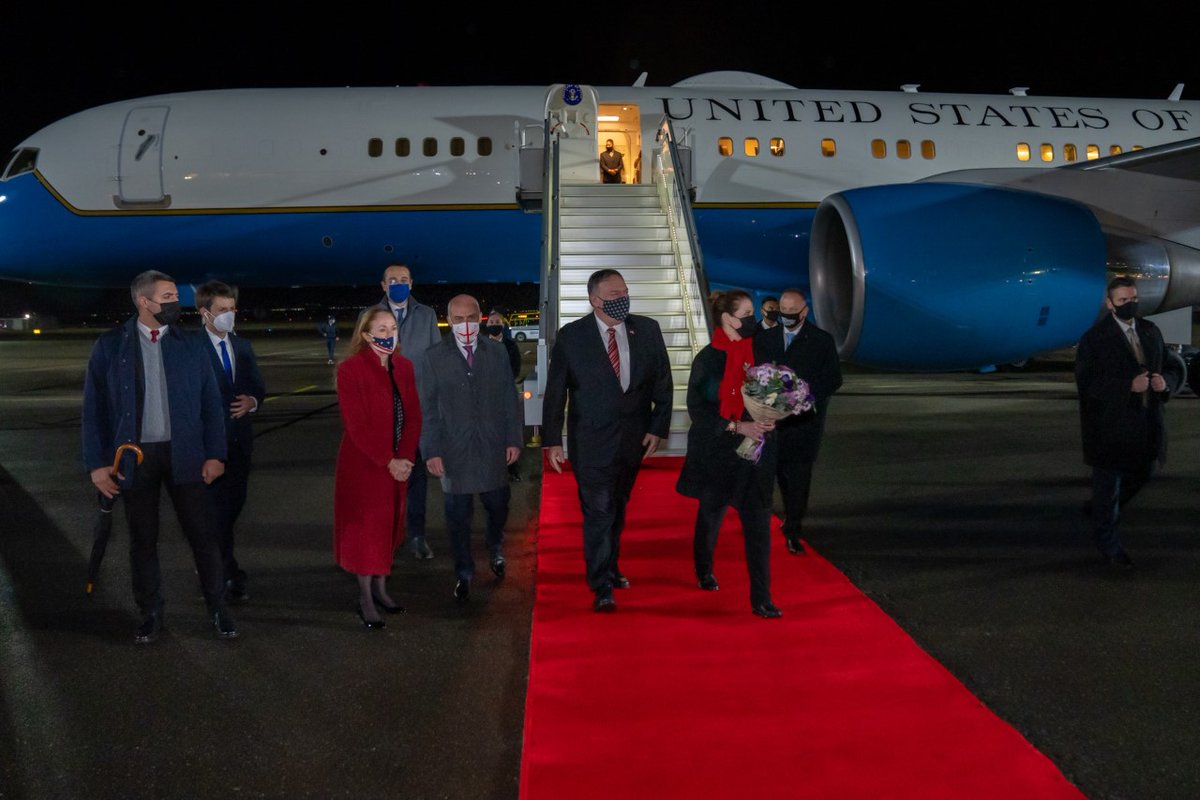 SecPompeo's tweet photo. Thrilled to be in Tbilisi. The United States and Georgia have a strong relationship built upon our shared commitment to freedom and independence. We are committed to helping Georgia deepen its Euro-Atlantic ties and strengthen its democratic institutions. https://t.co/7F9hacSLzl