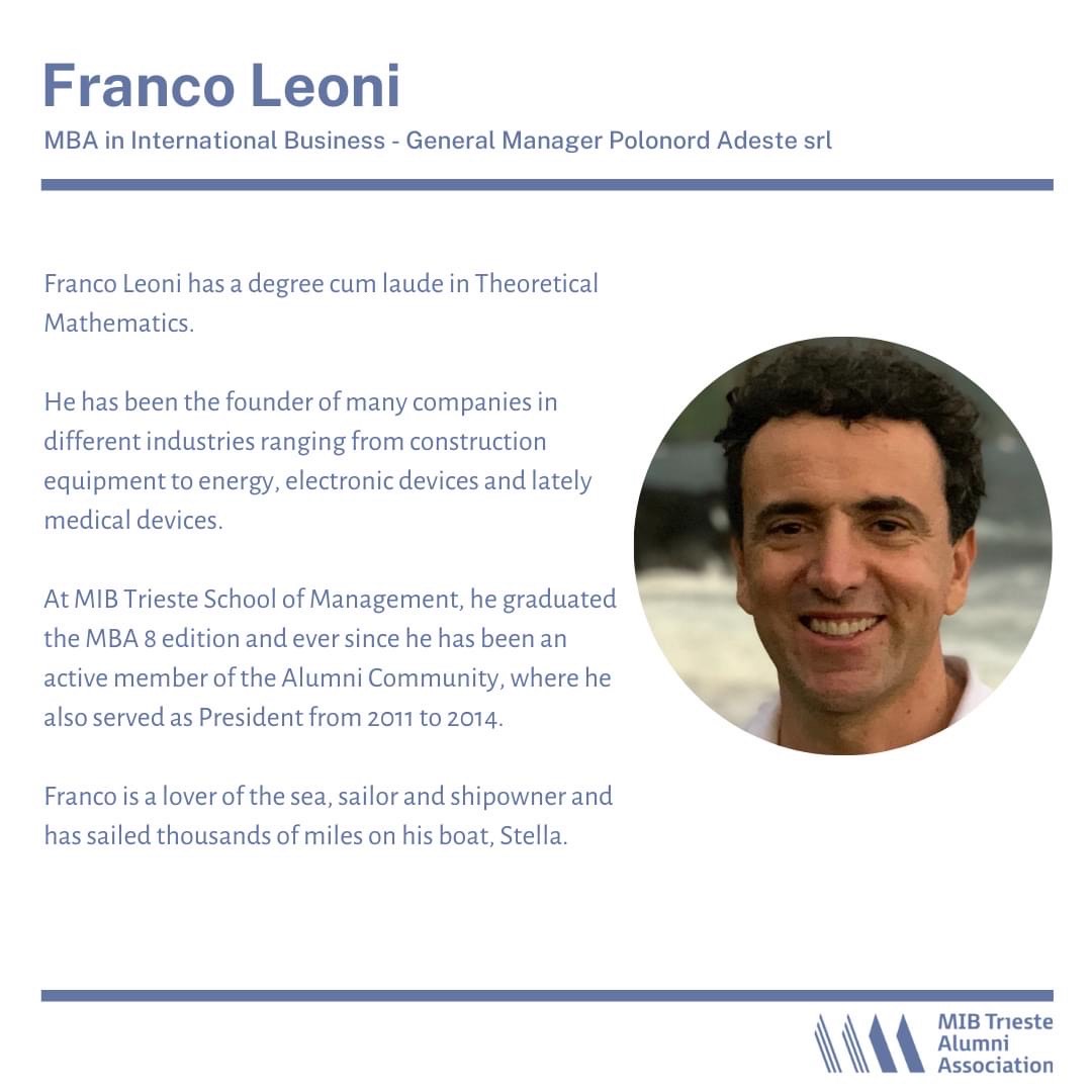 #MIBAlumni Virtual Reunion | #Nov21st 2020
ALUMNI STORIES. Let's "interview" the speakers!
It’s time to find out more about the MIBAlumni that will be present on our virtual stage!
Today we introduce Franco Leoni!
👉Register now: mib.edu/en/virtual-reu…
#MIBSpirit