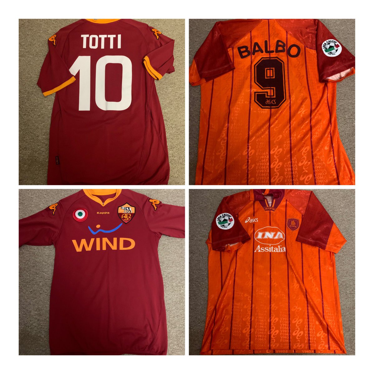 Napoli - Hamsik - PlayerSpec? - L £60Bayern Anniversary - XL - BNWT £50Lyon - L - BNWT £80Roma - Totti - XL (fit M/L) £60Roma - Balbo - XL £70Sampdoria - XL £60Ajax - XL - BNWT £55FC Sion - XL - BNWT £25