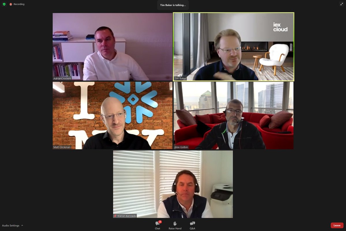 finjsio's tweet photo. "New technologies are allowing us to take the content we want but access and consume it as we go...Joining @iexcloud has opened my eyes to what these developments can mean for the industry."
@tim63baker eyes the future of market data at #FinJSatHome. Join https://t.co/Wnd0tkssXc https://t.co/uU9G4sOvpL