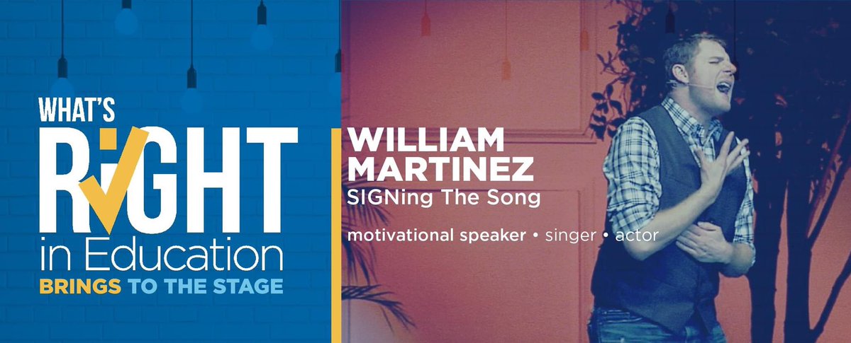 StuderEducation's tweet photo. We are excited to have William Martinez @signingthesong joining us at #WRIE this morning! What a great message and #connecttopurpose! https://t.co/GYWM3zUsY2