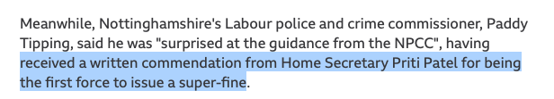 The shambles being Priti Patel's shambles, not police's - they don't choose the laws they have to enforce. The Home Secretary has been rewarding police for issuing these fines which the NPCC have now said they shouldn't issue - presumably because the govt wouldn't back down?