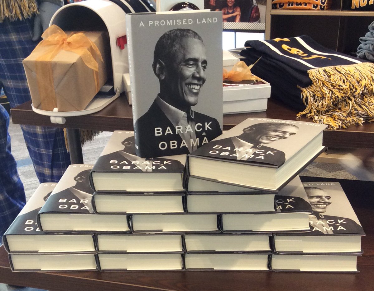 ncat_bookstore's tweet photo. Barack Obama’s latest book “A Promised Land” has arrived. A great gift for the holidays! Come get yours today. #ncat https://t.co/QgHeag1toE