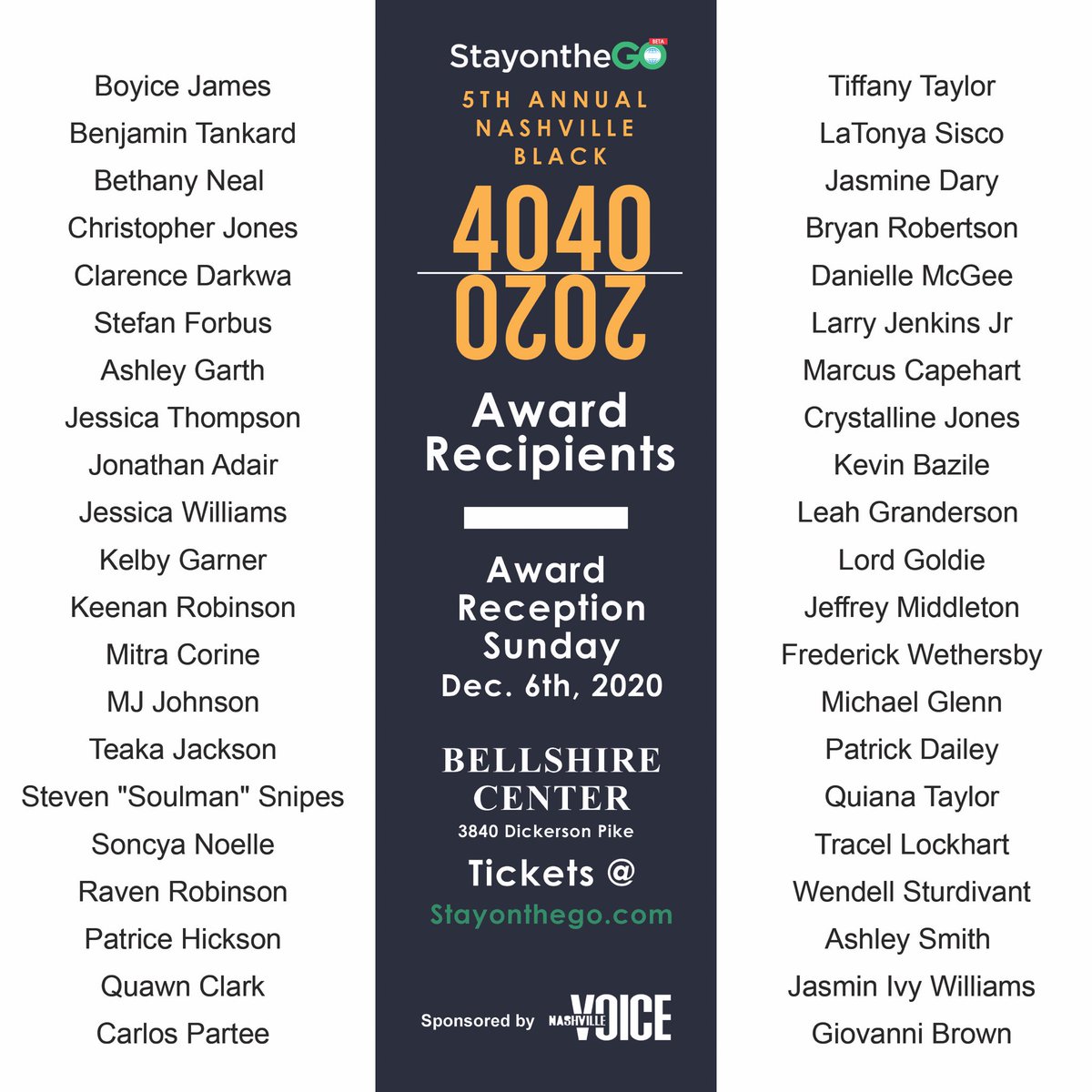 PatrickDaileyCT's tweet photo. Honored to be a recognized as one of the #NashvilleBlack40Under40 ! S/O to @615voice and @STAYONTHEGOMAG ! https://t.co/bH07QbLZPQ