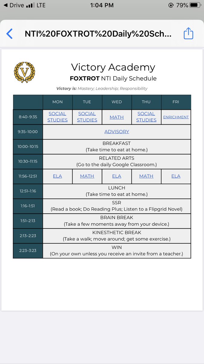 Victory_WMS's tweet photo. NTI won’t slow us down! 

The Victory NTI HUB is back in action for the upcoming days of virtual learning. 
#IL3 https://t.co/DHNPr8qUui