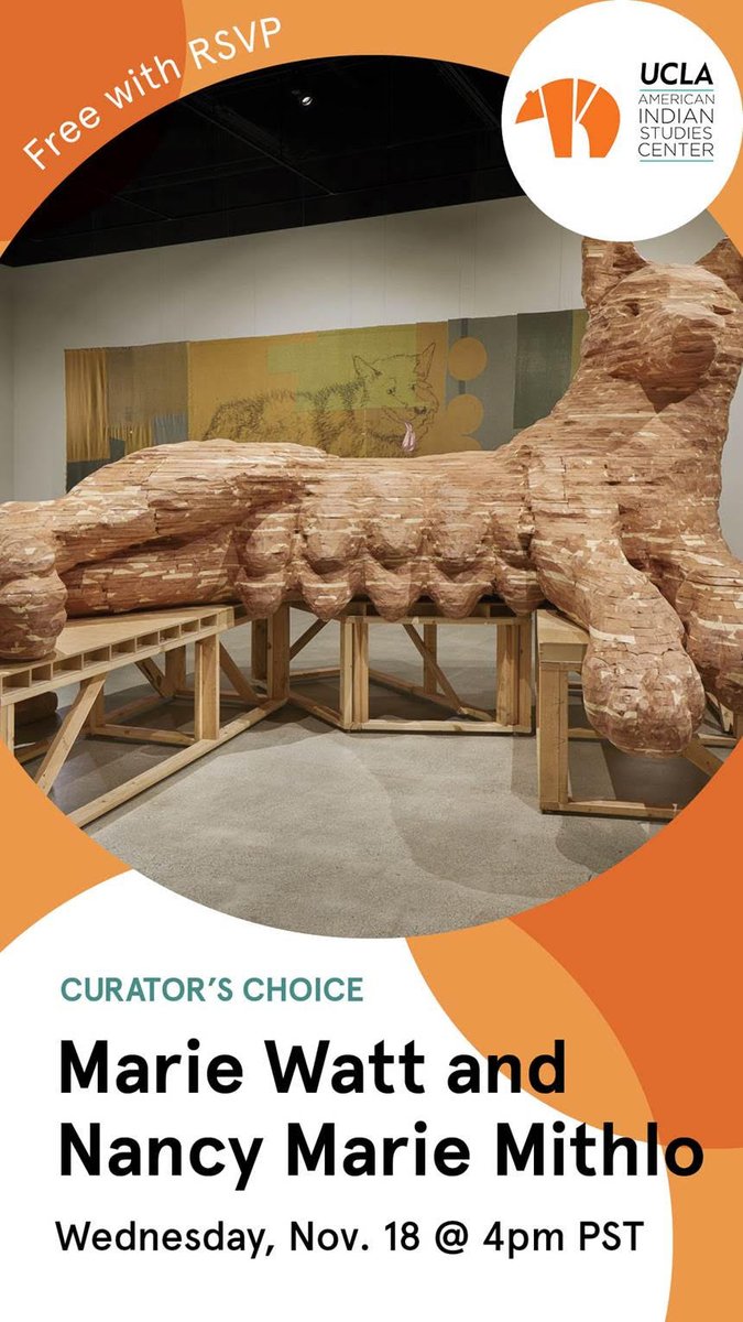 uclaaisc's tweet photo. CURATOR’S CHOICE: MARIE WATT AND NANCY MARIE MITHLO
WEDNESDAY, NOVEMBER 18TH AT 4 PM PST
Register: https://t.co/Yhg8vIeDCd
#UCLA #UCLAAISC #ArtistTalk #FowlerMuseum #UCLAalumni https://t.co/HlIZvu3YzX