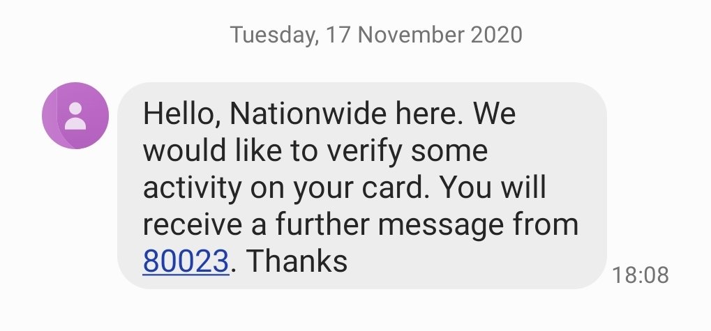 LanieH66's tweet photo. @AskNationwide hi just to be sure, is this a message from yourselves?  Wondered if it was legitimate? Thanks https://t.co/mMVC82vcsf