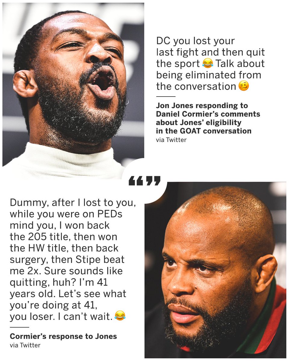 espnmma's tweet photo. Some rivalries never end 😬

(via @JonnyBones, @dc_mma) https://t.co/C83r16uPe7