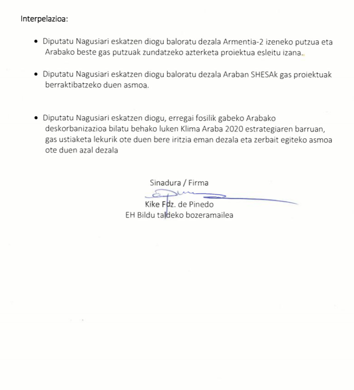 ehbilduaraba's tweet photo. SHESA enpresak gas putzuetan esku hartze lanak egiteko aholkularitza kontratuaren esleipena egin du 463.500€-tan baloratuta.
📝Armentia-2 putzua berraktibatzeko asmoa dela eta, azalpenak eskatuko dizkio @KikeFdzdePinedo-k Diputatu Nagusiari.
#JendeaBabesteko #FrackingEz https://t.co/Znew0BS1Ii