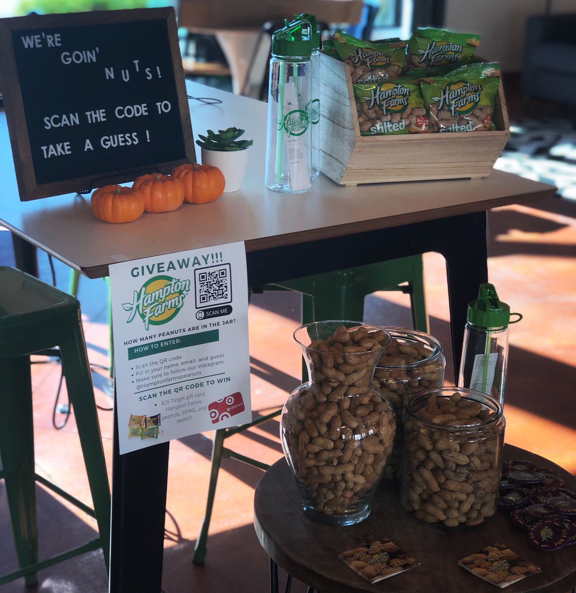 Copper’s goin’ nuts!!!
Stop by the office to take a guess at how many peanuts are on display!!! 🥜🥜👀
To play: 📲
Study the peanuts 👁👄👁
BE the peanuts💆‍♂️🤓
➡️Scan the QR code that’ll take you to the website to submit your guess to Hampton Farms!
Grab a snack on your way out!!