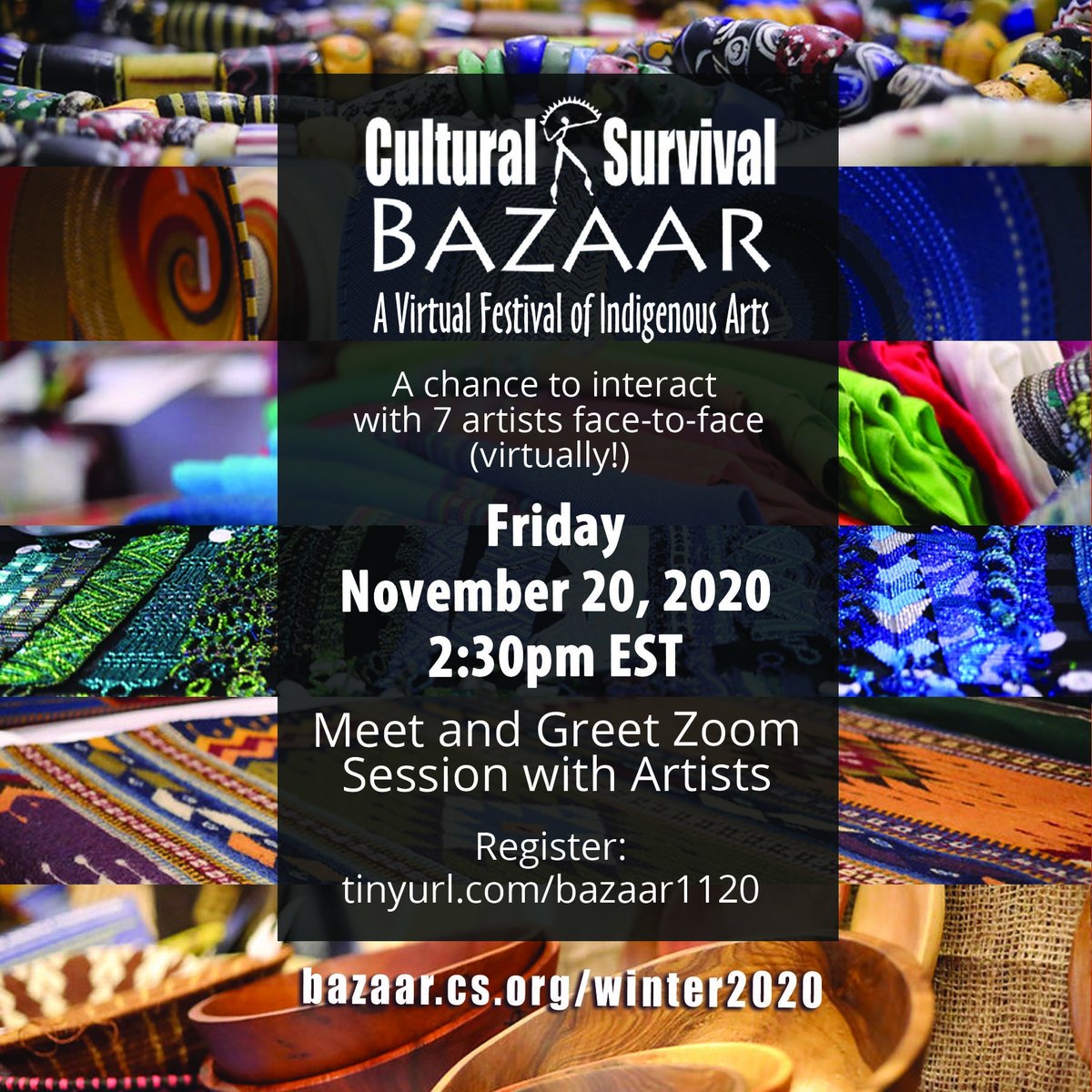 CSORG's tweet photo. Our Virtual Indigenous Arts Festival continues... Join us Friday for a meet and greet with 7 Artists. Register: https://t.co/zvOX8OIUyS
#Indigenousart #FairTrade #Indigenousartists #CSBAZAAR https://t.co/1JGXERCRV5