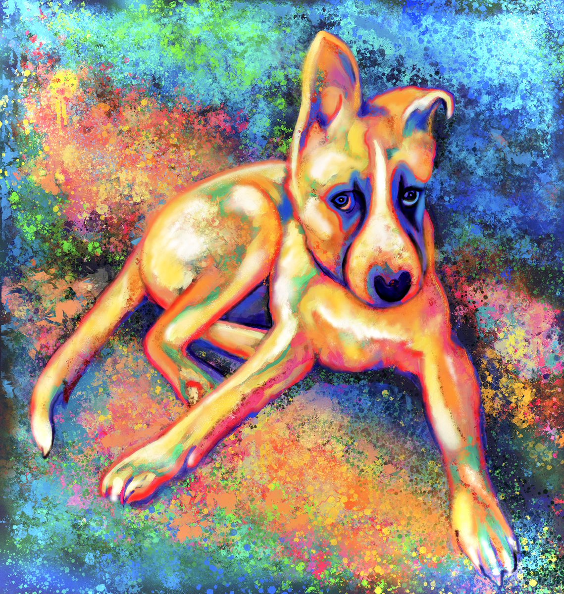 KidRambunctious's tweet photo. Today I painted my puppy’s portrait using Procreate on my iPad. #art #digitalpainting #procreate #applepen https://t.co/P6XHcRYFNB