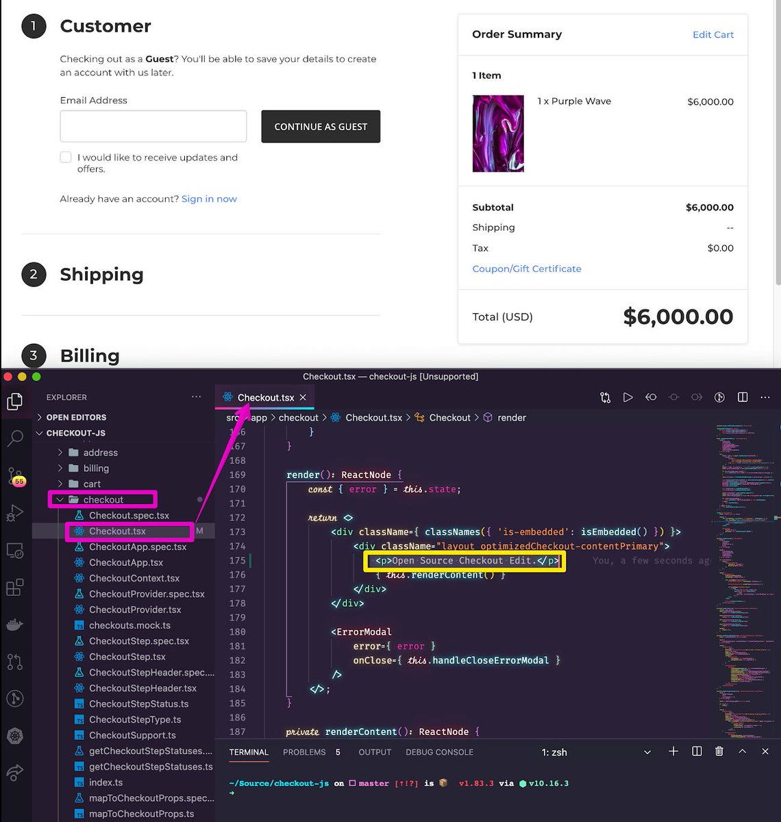BigCommerce's tweet photo. Today we release Open Checkout — an open source extension of our native one-page checkout — giving merchants, developers and partners the power to create fully custom checkout experiences.

Learn more and access the front-end source code on @github: https://t.co/MvaG4LrrEk https://t.co/tRjP2k6c8n