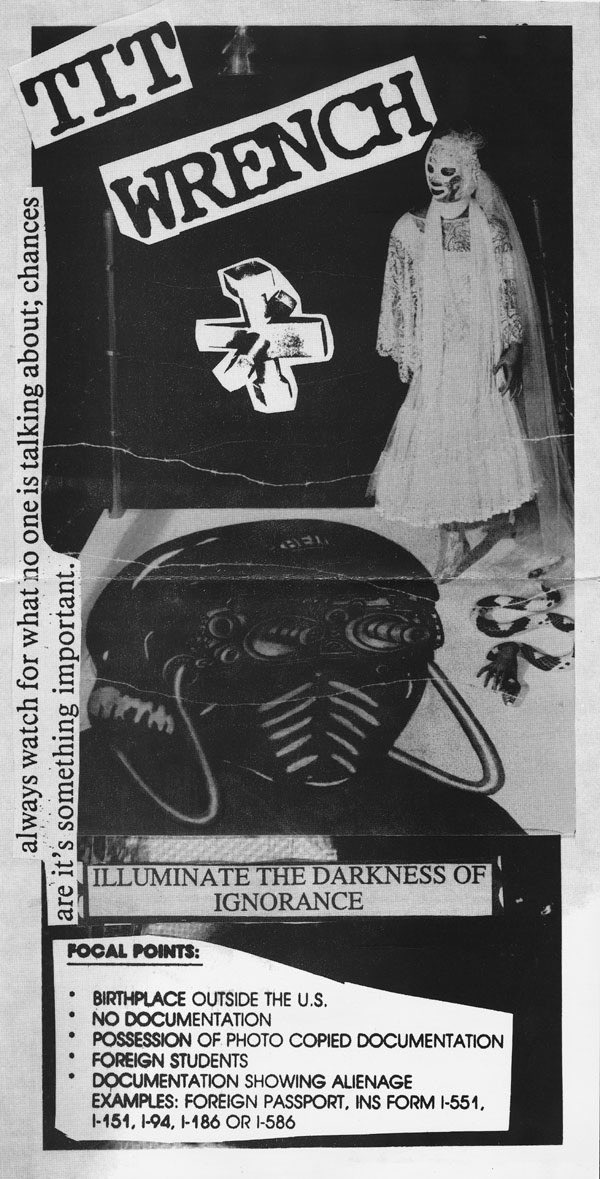 oldpunkreviews's tweet photo. Artist: Tit Wrench
Release: Go Back To Europe
Issue: Profane Existence No. 7 (December 1990) https://t.co/JTVev8NOCN