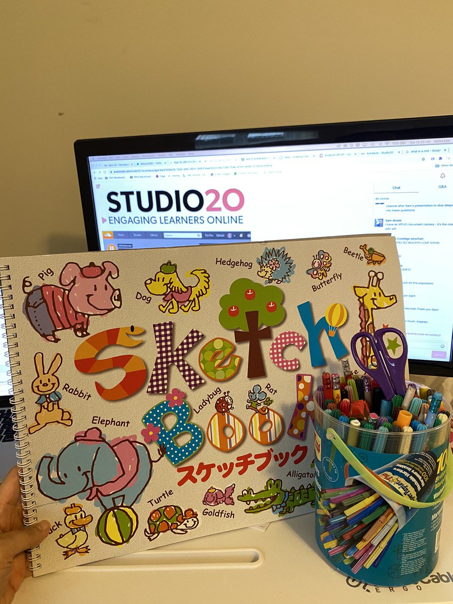 Stealing my daughter’s art supplies for #Studio20BC Just another day of work shenanigans at the home office.