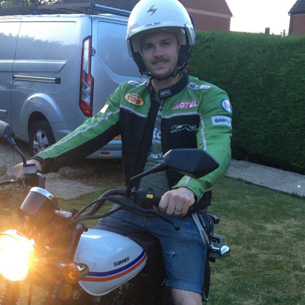 EricaBand10's tweet photo. @RocknRoadPod rocking the bike at #ERICAHQ …. and when he is not drumming for #ERICA our skinsman Wilbers can be booked for opening fetes as Wallace ! https://t.co/lcOVCD0dmW