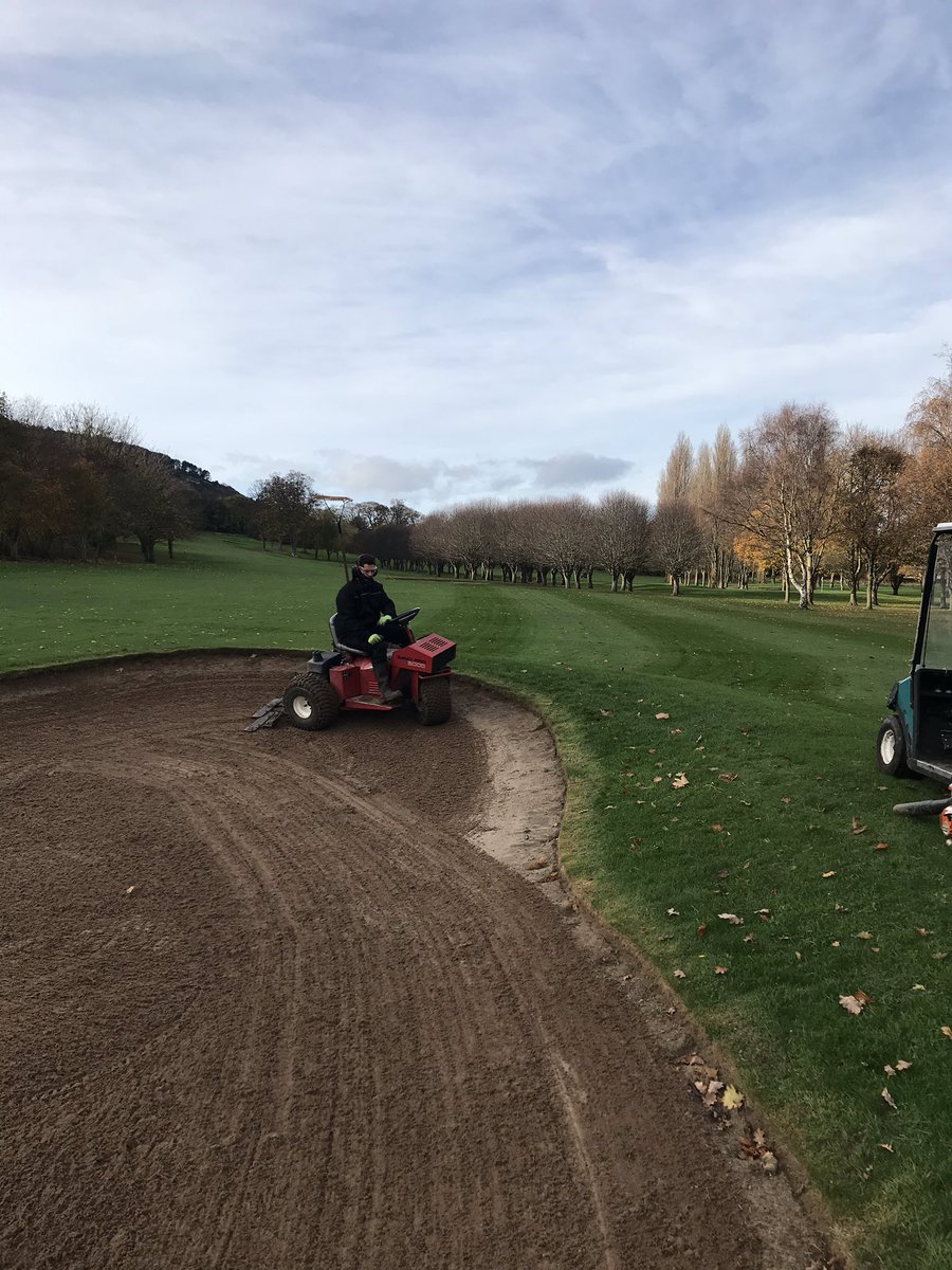 Abergele_Golf's tweet photo. Some well needed bunker care this week using our nifty sand pro. Lots of weeding, strimming and shovelling to help restore after some heavy rainfall in the last month! #Bunker #Golf #Greenkeeper #Sandpro #WinterGolf https://t.co/TRaAJFj4SY
