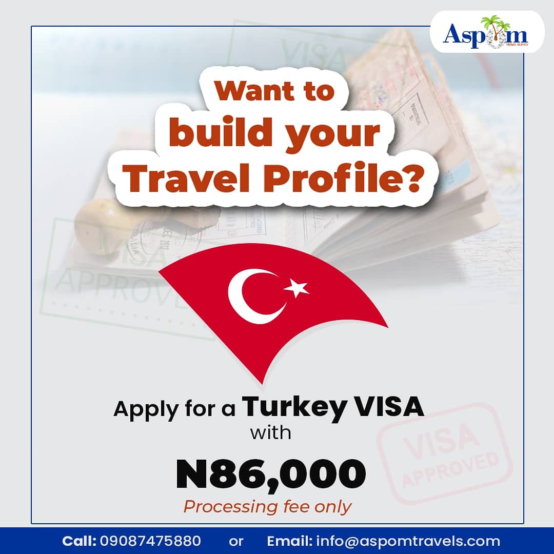 aspomtravels's tweet photo. Build your passport travel history with a Turkey visa.
Process your Turkey visa with us @aspomtravels.
.
Costs N86,000 (Processing fee only)
.
Send us a DM to get started
π 09087475880
π§ info@aspomtravels.com
.
.
#aspomtravels
#aspombirthservices #visa #UK
#Turkey #turkeyvisa https://t.co/iA49VCE61e