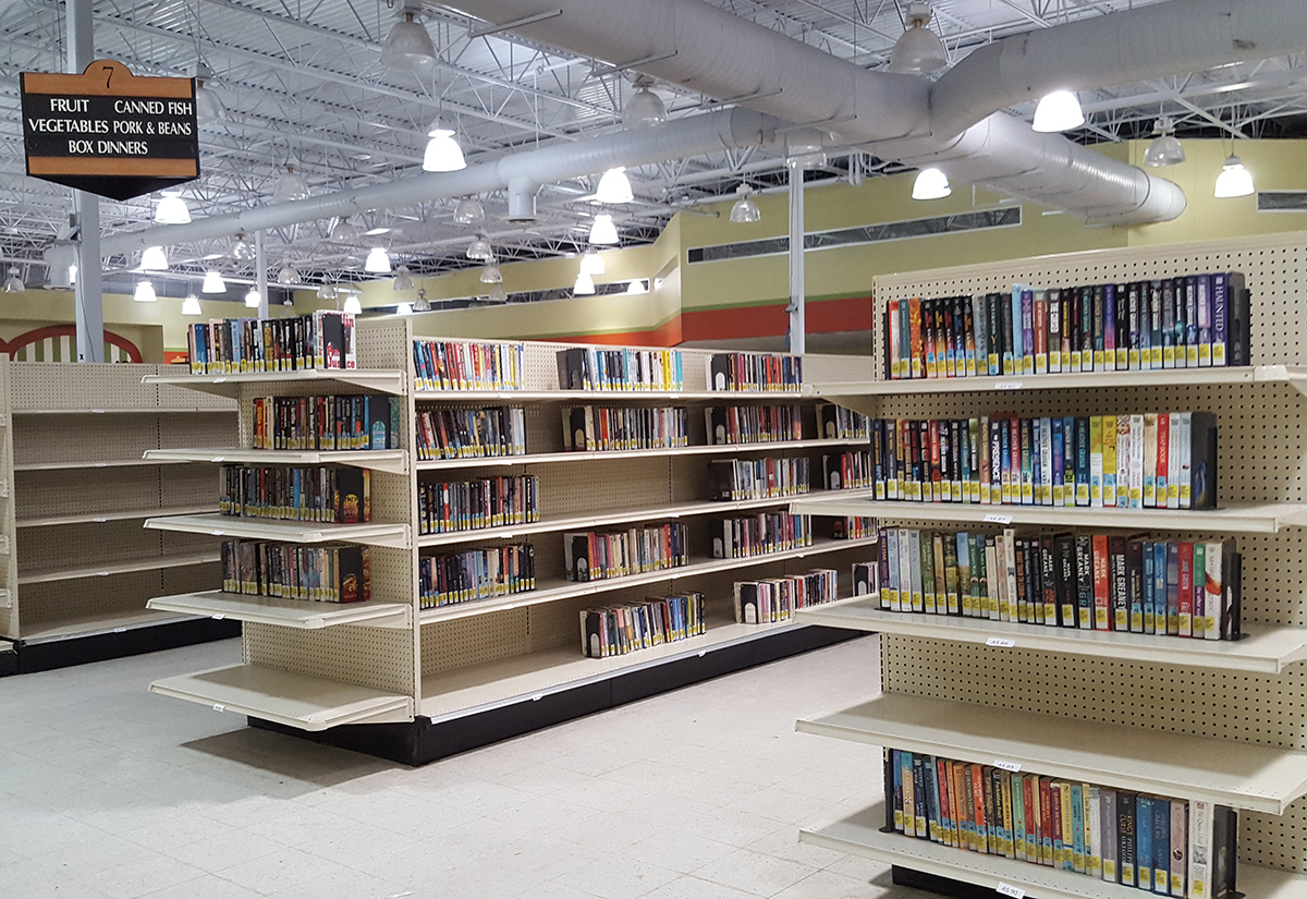The Deli meat section is now for audiobooks. Biographies are in the freezer. And Kids section is in the (gulp) wine section.So far, the library says it’s been a huge success.They’ve been able to keep costs down and use an existing space that’s already part of the community.