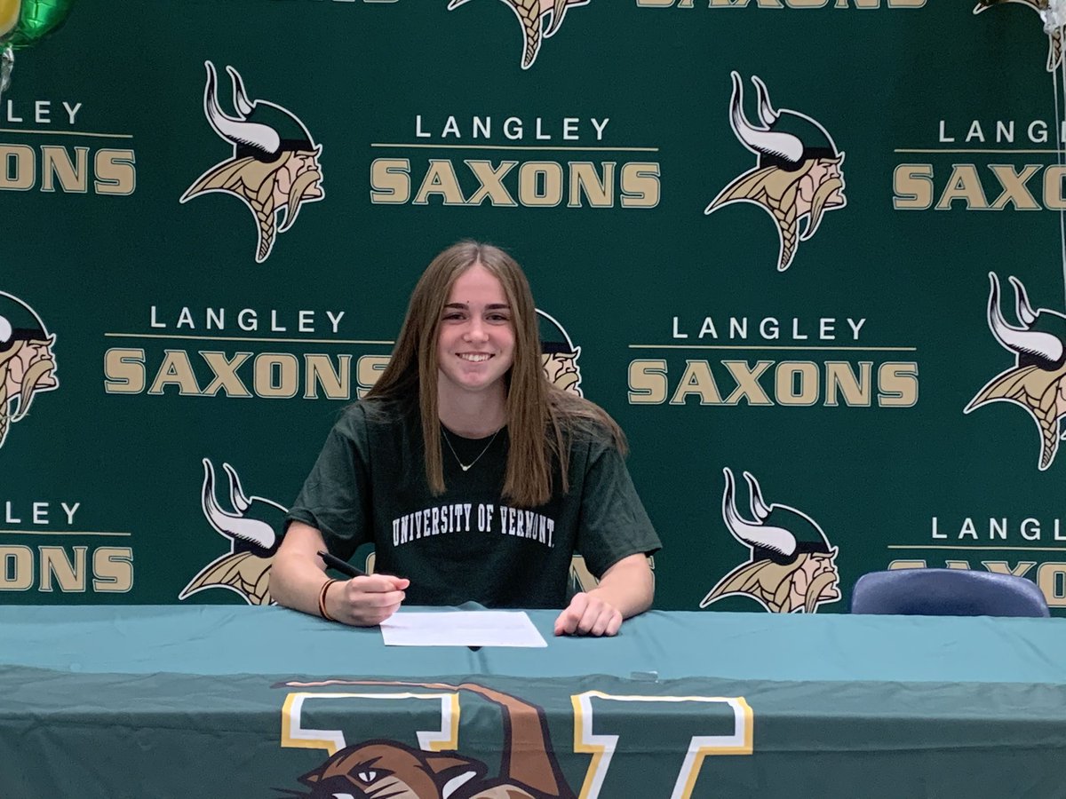 langleysports's tweet photo. Congratulations to Annie O’Hara on signing her NLI to play lax @UVMwlax   So proud of this Saxon!! @LangleyLaxons https://t.co/h2LJ0NMfy0