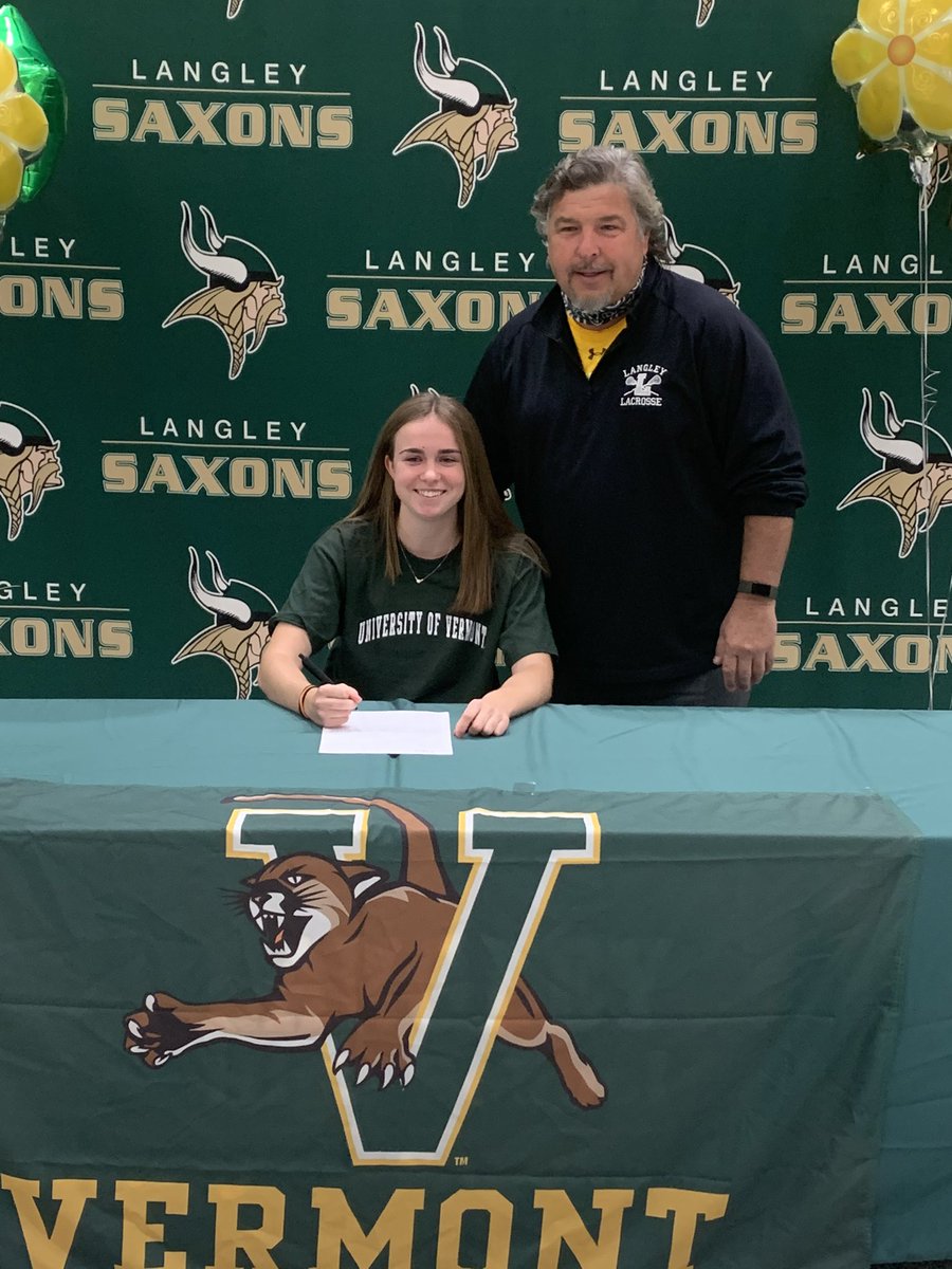 langleysports's tweet photo. Congratulations to Annie O’Hara on signing her NLI to play lax @UVMwlax   So proud of this Saxon!! @LangleyLaxons https://t.co/h2LJ0NMfy0