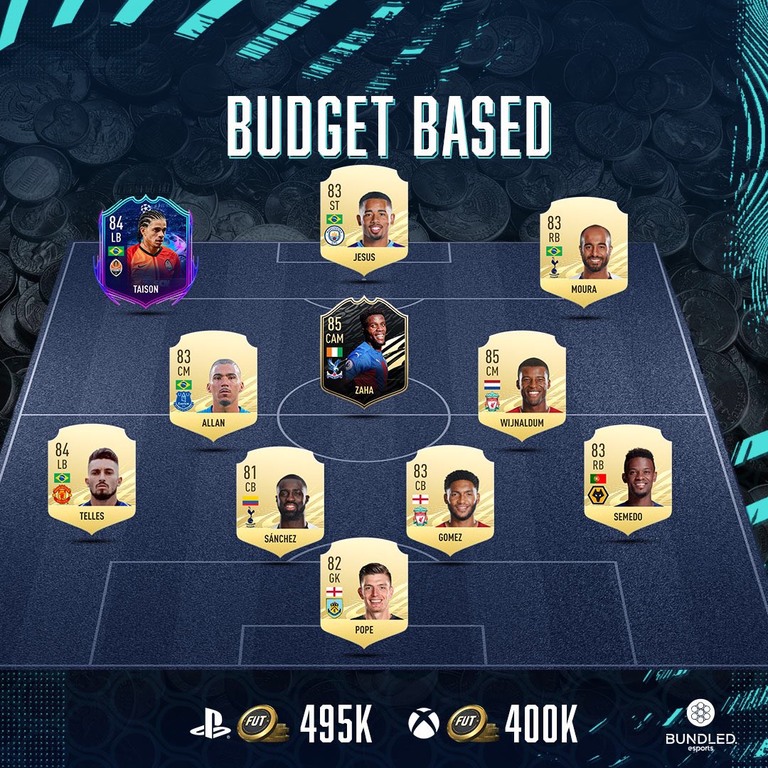teamBundled's tweet photo. Looking for a #budgetbased premier league team for under 500k? Look at this creative way to get that #rttf Taison in 🇧🇷What budget would you like to see next? 👇
#teambundled #fut #fut21 #budgetteam https://t.co/nxV3Bseim1
