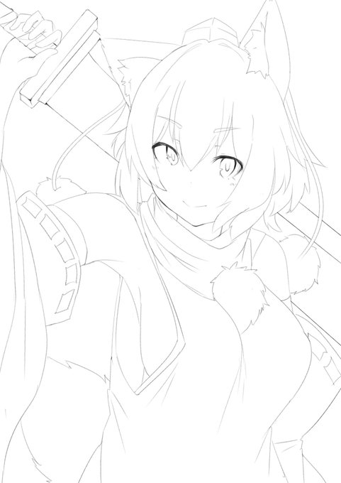 #皆さん線画と塗った後を見せてください 