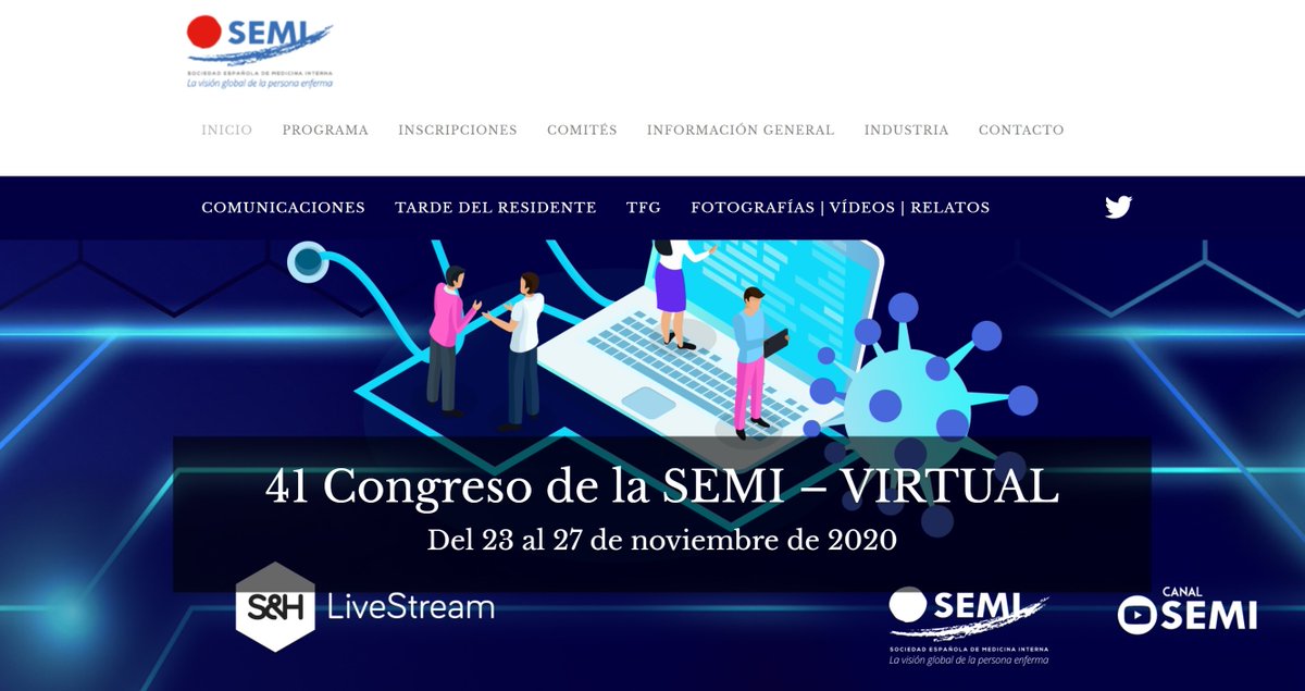 ICOMEM (@icomem_oficial) on Twitter photo 🛑41 Congreso de la <a href="/Sociedad_SEMI/">Sociedad Española de Medicina Interna (SEMI)</a>
➡️Se celebrará online del 23 al 27 de noviembre de 2020
<a href="/CongresoSEMI/">Congreso SEMI</a>
➡️En esta edición, un entorno 3D y innovador espacio de realidad virtual
Inscripciones: bit.ly/3pDE3ru 🛑41 Congreso de la <a href="/Sociedad_SEMI/">Sociedad Española de Medicina Interna (SEMI)</a>
➡️Se celebrará online del 23 al 27 de noviembre de 2020
<a href="/CongresoSEMI/">Congreso SEMI</a>
➡️En esta edición, un entorno 3D y innovador espacio de realidad virtual
Inscripciones: bit.ly/3pDE3ru