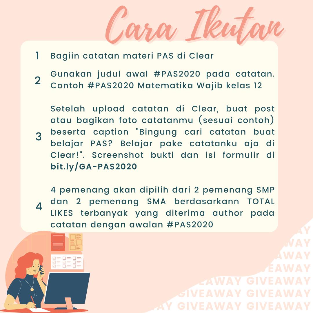 clearnote_id's tweet photo. 🎊BELAJAR PAS PAKAI CLEAR🎊
Yuk bagikan catatan materi PAS kalian di Clear! 4 orang akan mendapatkan hadiah senilai Rp150.000!
https://t.co/lL2eFk1atX
Info lengkapnya ada di foto ya! Bisa bertanya jika bingung ya!
#studytwt #giveawayindonesia #giveawayalert #AMBISVERSE https://t.co/NB6YKwLg82